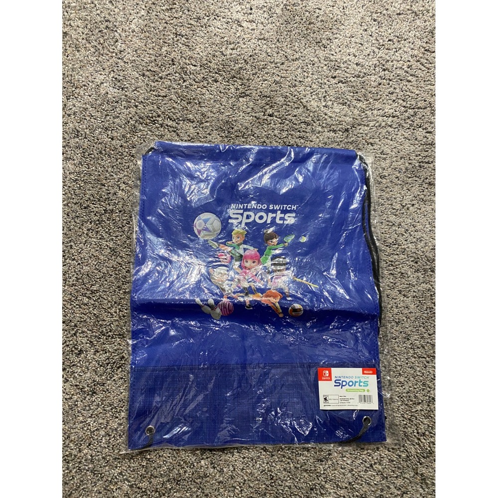 Nintendo Switch Sports Blue Drawstring Bag Cinch Sack Promo NIP‎ New